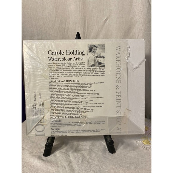 Signed Watercolor Print “Bermuda Poinsettia and Coralita” by Carole Holding - Picture 3 of 12